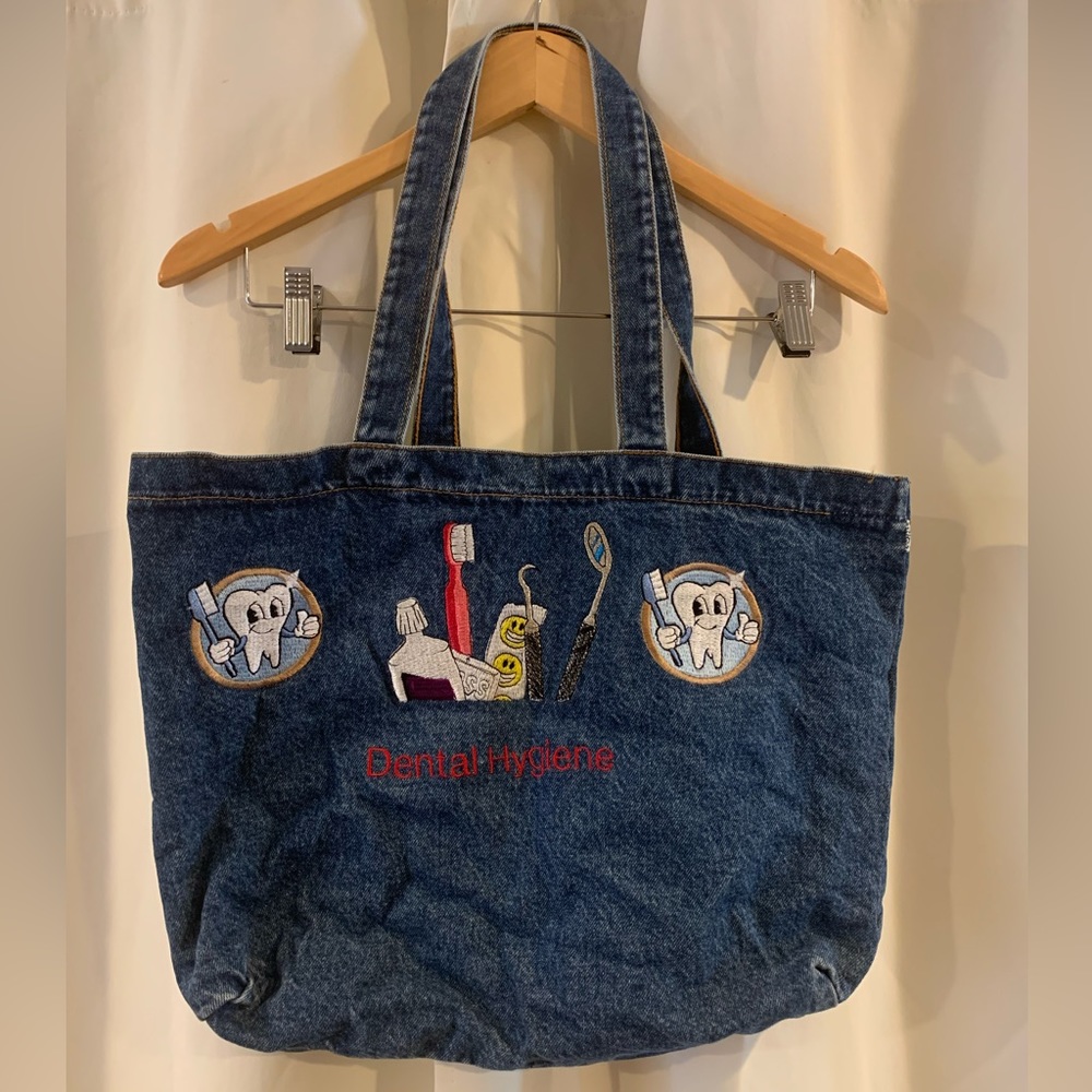 Dental Hygiene Embroidered Denim Bag‎